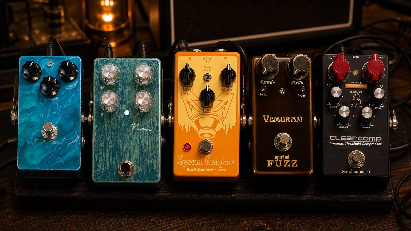 DSM & Humboldt ClearComp、Leqtique MAR、Petla Noa.、EQD Special Cranker、VEMURAM Myriad Fuzz の5台