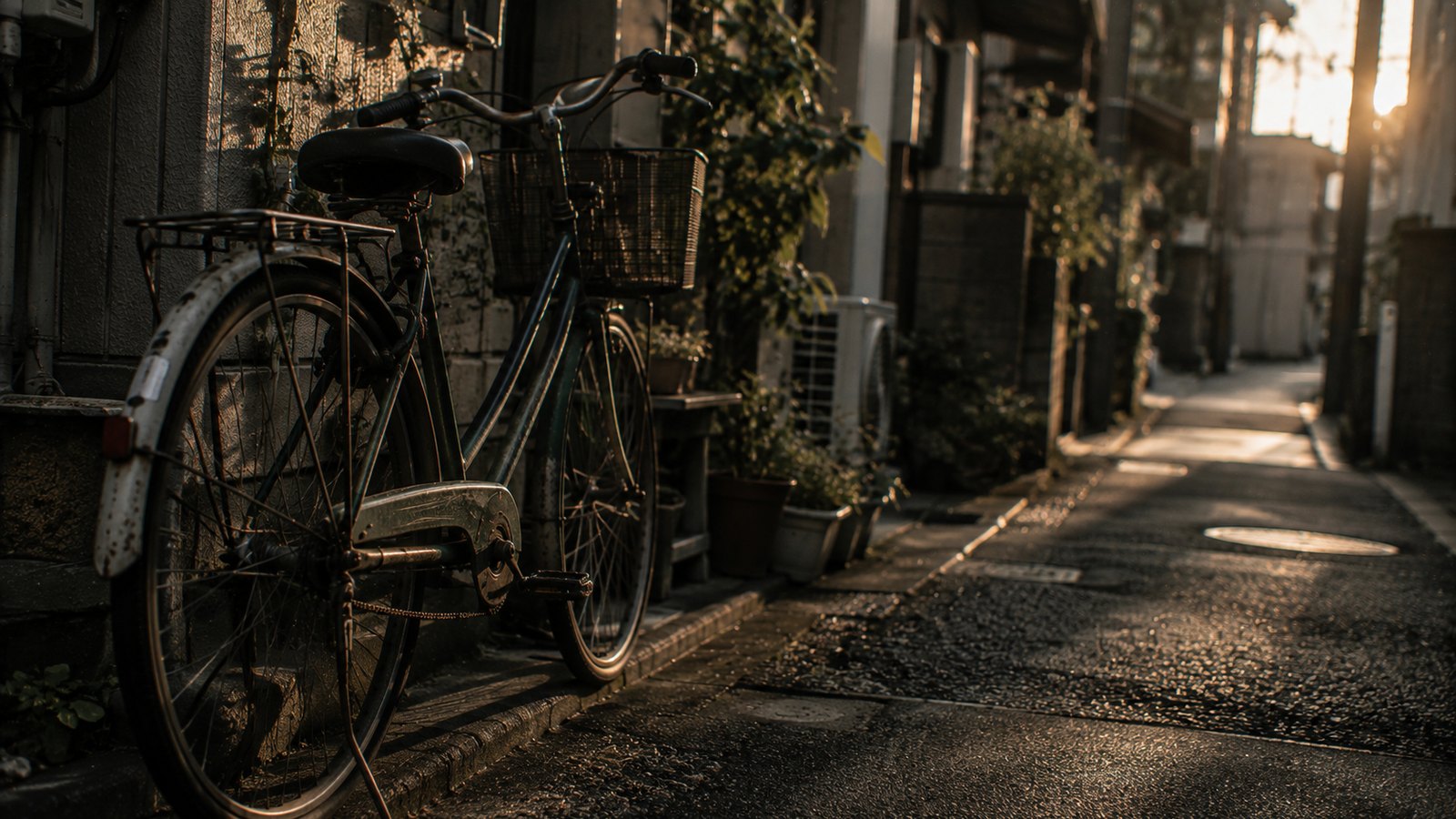 路地の自転車（イメージ）