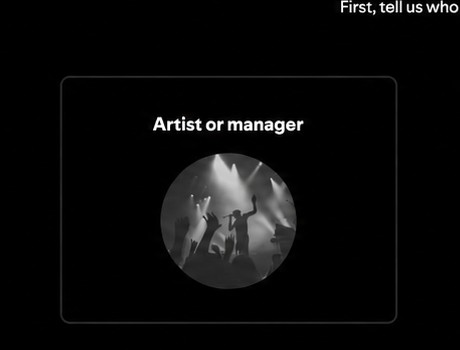 Artist or managerのカード